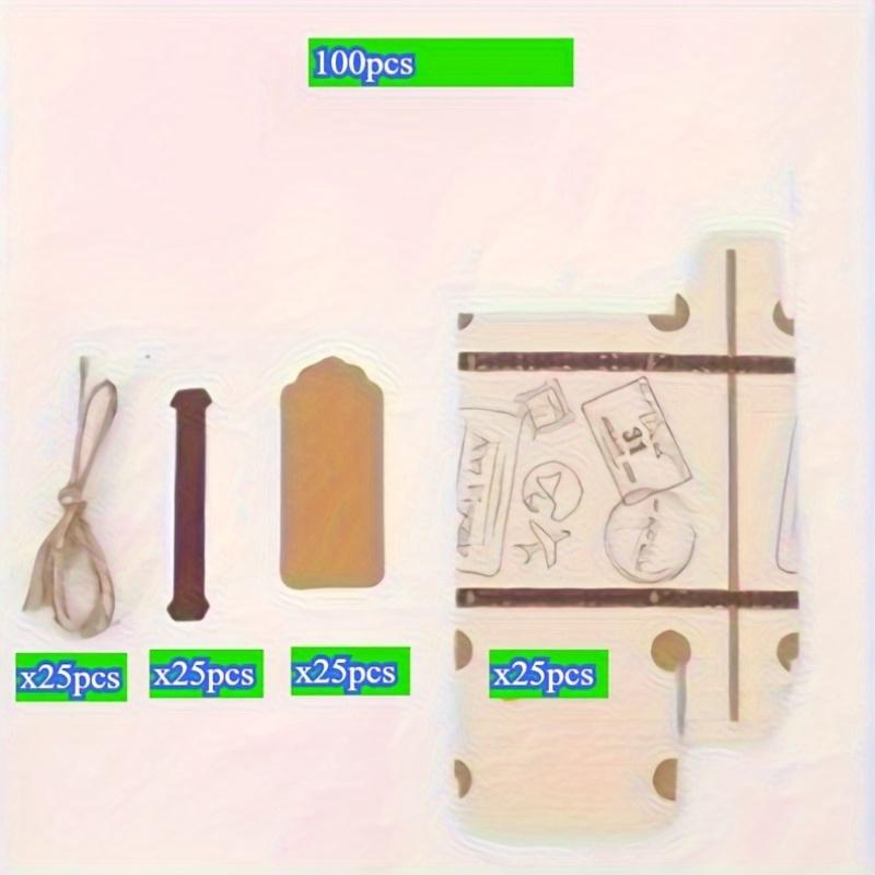 

100 шт./25 наборов Мини-чемоданчики Подарочные коробки с этикетками и шпагатом - Идеально подходят для праздничных и свадебных подарков, Удобное для путешествий решение для хранения, Подарочные коробки 100pcs/25sets