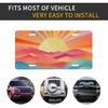 Boho Sunset Front License Plate for Women Car Vanity Plates Decorative Aluminum Metal Cute Novelty License Plate Cover for Men 6x12 Inch (4 Holes)