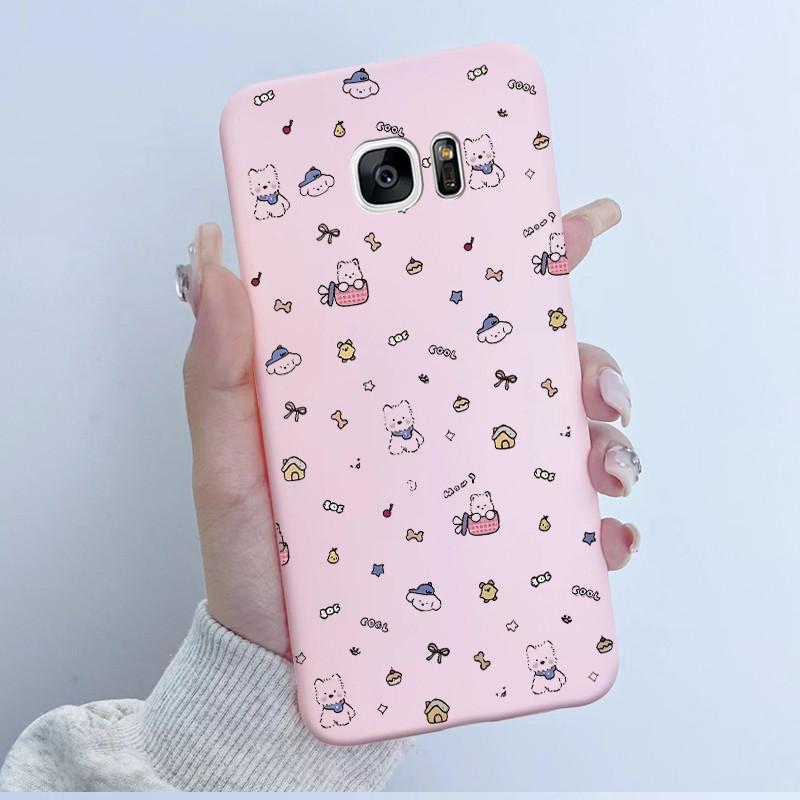 For Samsung Galaxy S7 S7Edge Case Soft TPU Silicone Cover Cute Astronaut Panda Phone Case For Samsung S7 S 7 Edge Coque Funda