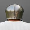 Silver Medieval Barbuta Visored Helmet Steel Knight Armor Warrior Helmet for LARP, Cosplay, Reenactment
