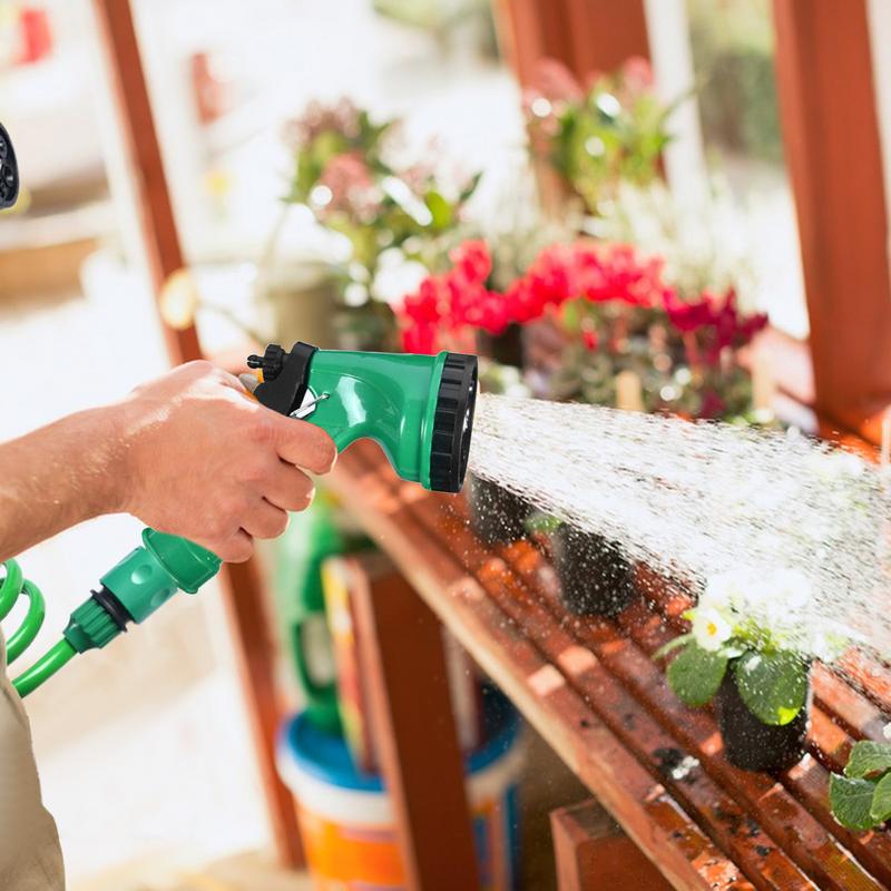 10/15m Coil Garden Hose 5 Watering Mode Water Hose Expandable With Spray Nozzle Irrigation System Lightweight Ergonomic Sprayer