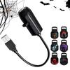 Halloween Skull Projection Lamp Switchable Pattern Design 360-Degree Rotating USB Halloween Projector Lamp LED Decor
