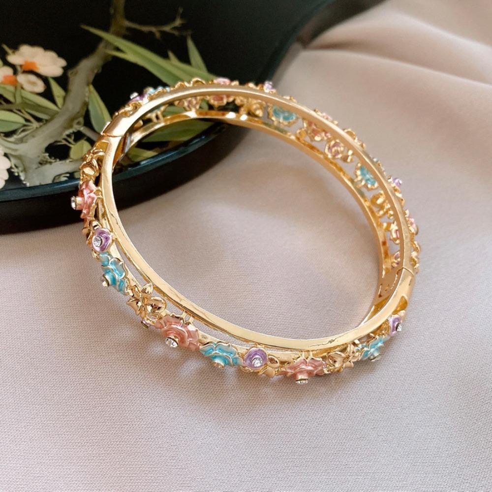 Double Bangle Vintage Cloisonne Bangle Chinese Women's Hand Bracelet  Jewelry Gifts