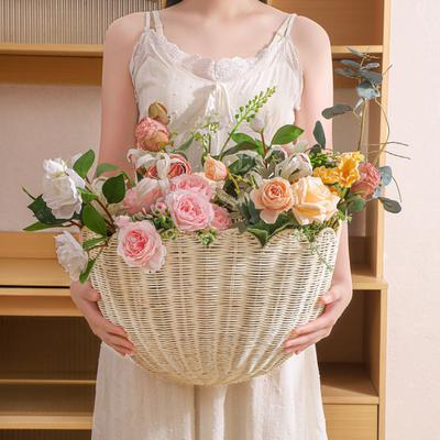 Woven Rattan Basket, Perfect For Beginners, Key Storage, Bathroom Organizer, Sunflower Design, Meditation Basket.