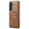 For Samsung Galaxy S24+ Magnetic Case PC+TPU+PU Leather Phone Cover