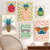 Interesting Retro Natural Cartoon Insect Art Poster Canvas Printing Living Room Bedroom Children's Room Home Decoration Gift