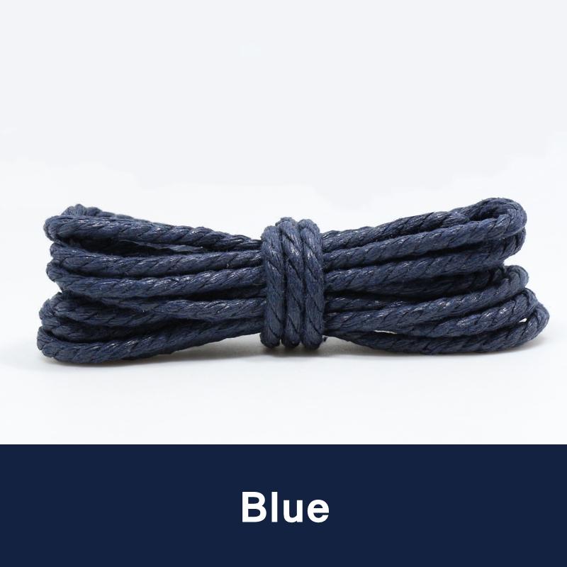 1 Paar Veters Casual Leren Veters Gewaxte Ronde Schoenveters Schoenveter Sportschoenen Koorden Touwen 60/90/120/150CM P-4 90cm blauw