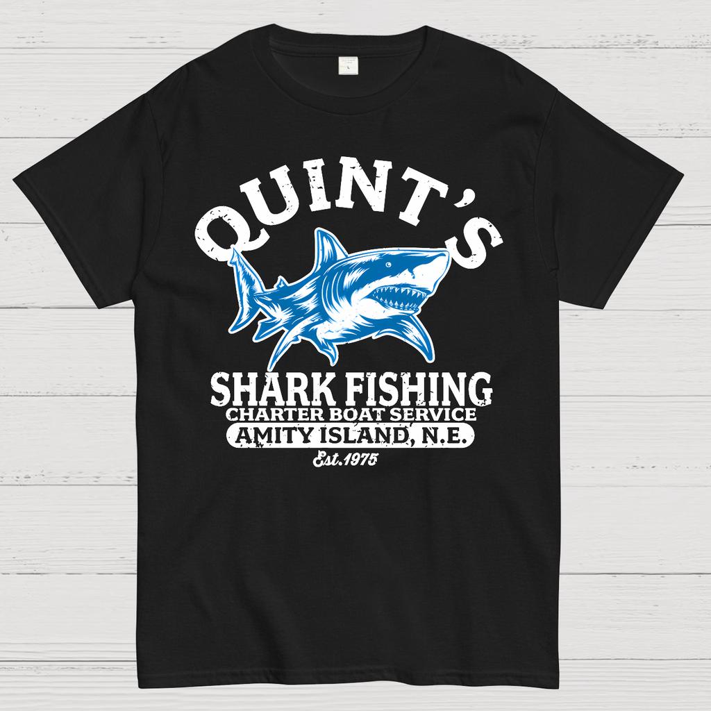 Quint's Shark Fishing Cotton Summer Casual Cool Loose T-Shirt