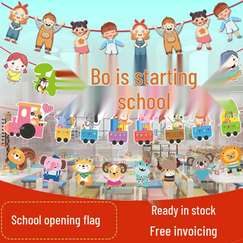 Kreative Back-to-School Cartoon Banner Dekoration für Klassenzimmer und Kindergärten