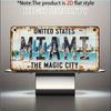 D Flat  Decorative Only pc Vintage Miami Metal Decorative Plaque and Ornament Country Style Wall Decor Suitable for Mens