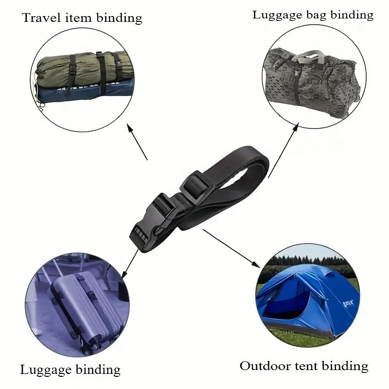 Justerbara nylonremmar med metallspänne - Slitstarka elastiska rep för resa, camping och lastsäkring, Flerfunktionella säkerhetsbälten