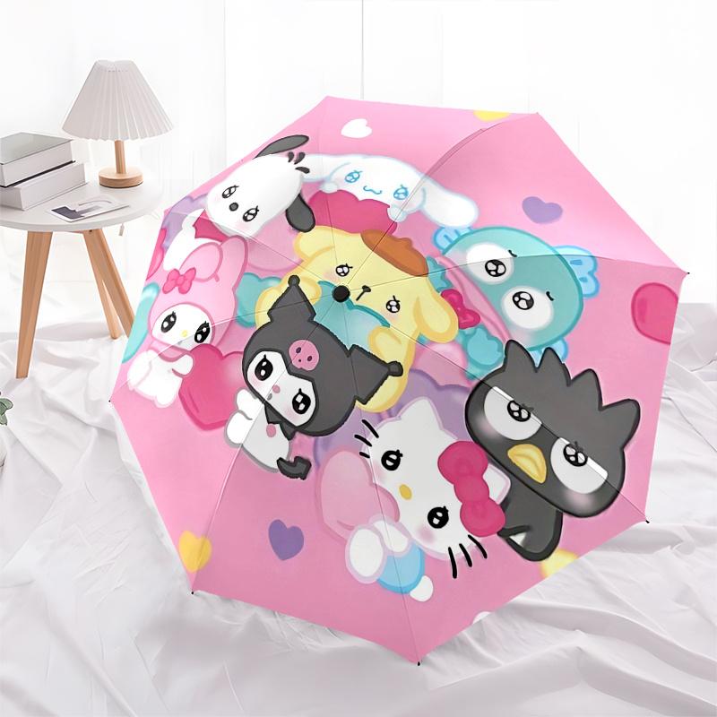 1pc Hello Kitty & Friends Automatic Opening/Closing Umbrella with Foldable Design, 8-Bone Iron Frame, Outdoor, Perfect Gift for Fans, Travelers, Every