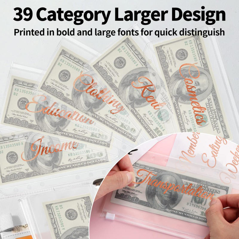 A6 Money Saving Binder Notebook with Cash Envelopes Cow Print Expense Budget Saving Challenge Planner
