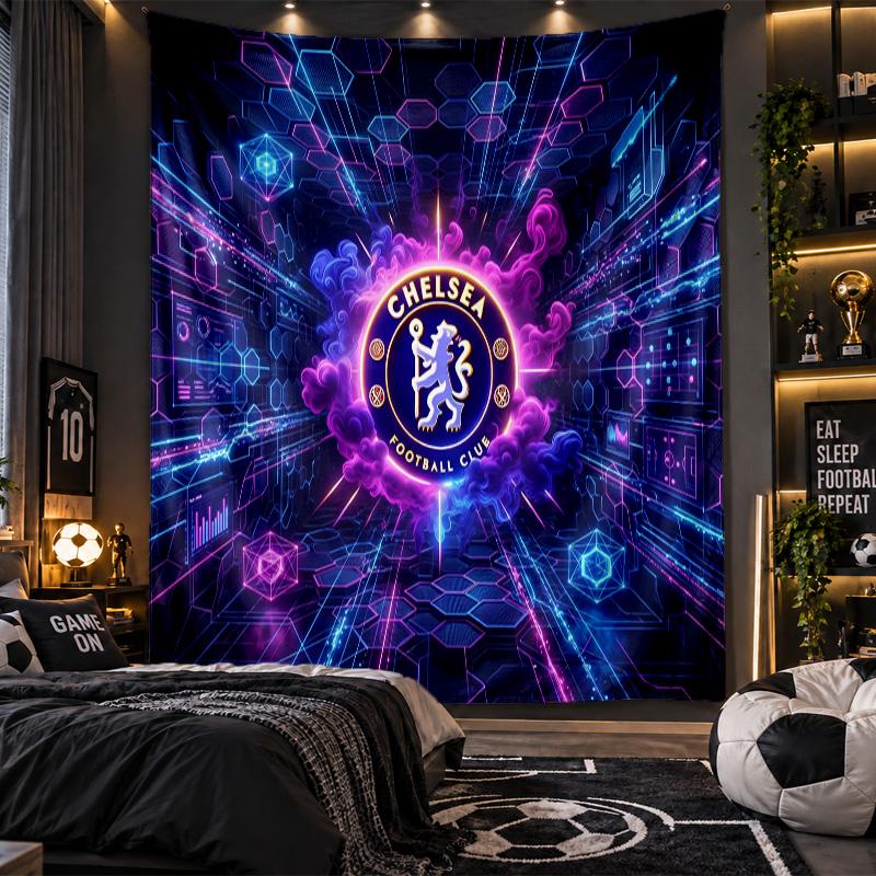 Arazzo da Appendere alla Parete Stampa Chelsea FC Tessuto per Soggiorno Camera da Letto Decorazione per la Casa