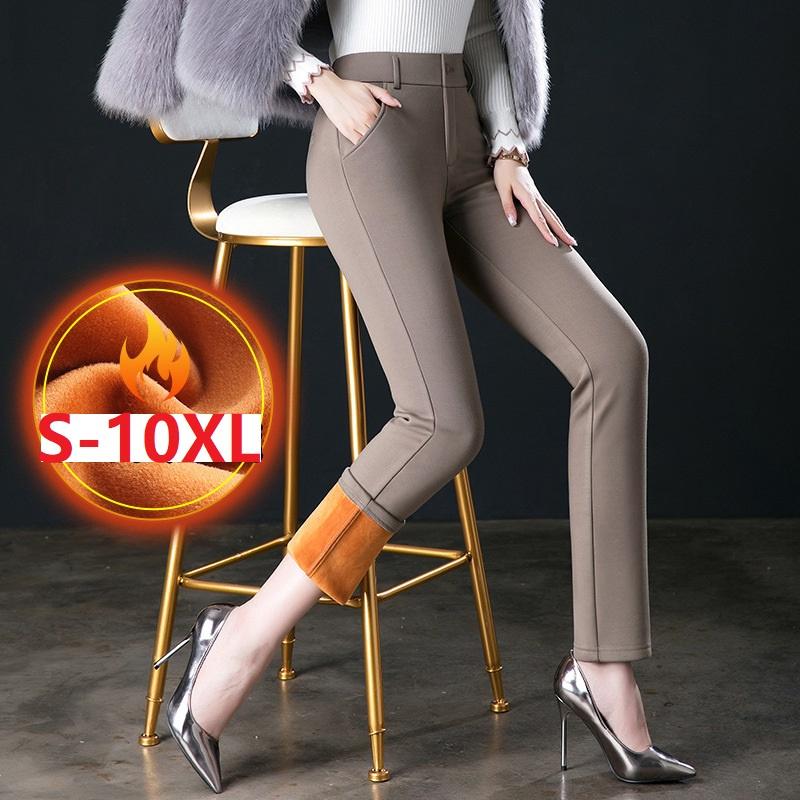 

Женские повседневные леггинсы, эластичные рабочие брюки с высокой талией, брюки для полных людей, осенне-зимние брюки для поездок на работу, прямые брюки 36 хаки