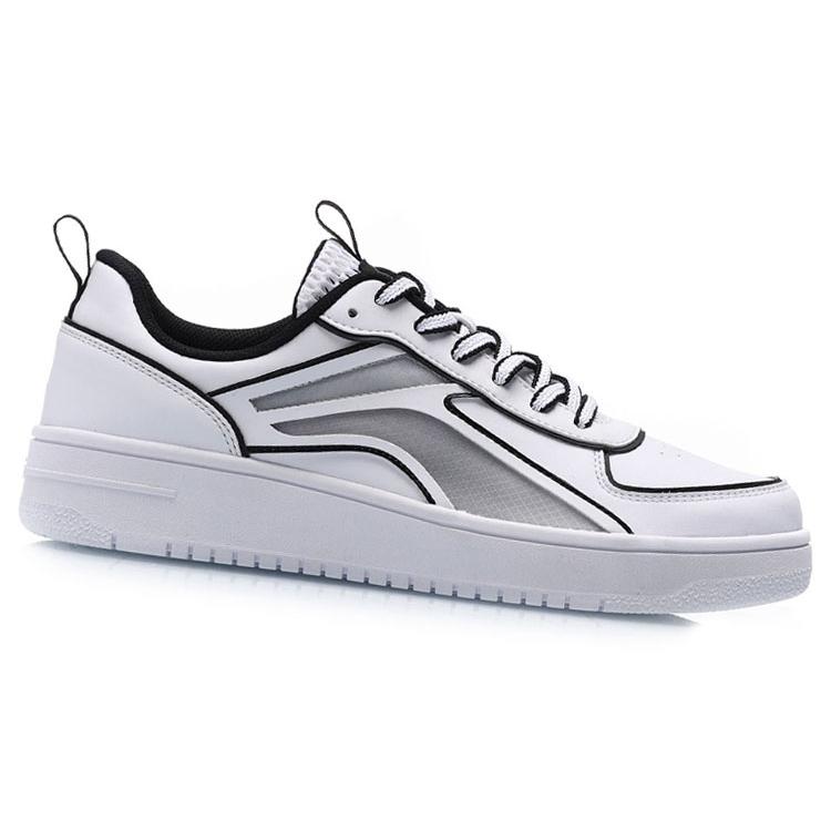 New LiNing Anti Slip Wear Resistant Low Top Skateboard Shoes Women's White Black AGCP128-3