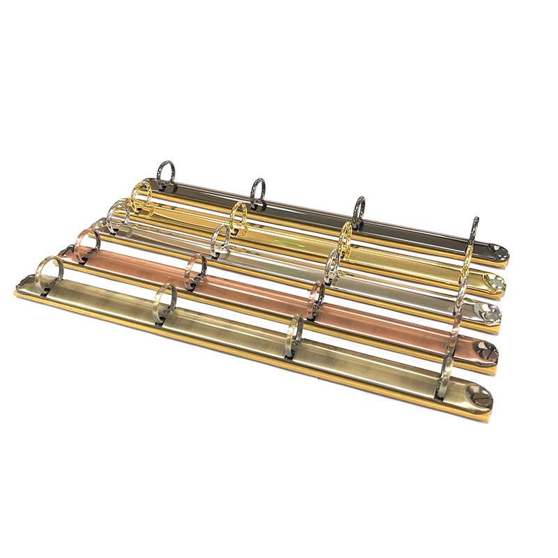 A4 Metal Ring Binder Clips with Bamboo Back Panel 4 Detachable Buckle Loose-leaf Binding Strip for Data Book Album Notebook