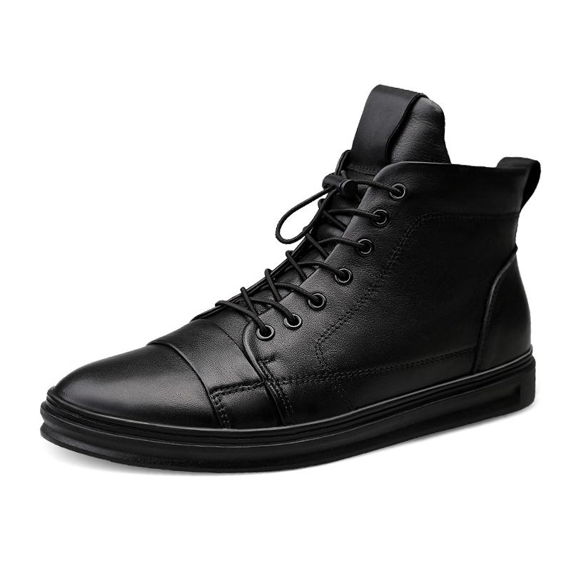 

Зимние ботинки из натуральной кожи мужские ботильоны повседневные высокие кеды для скейтбординга коровья кожа большой размер 47 48 38