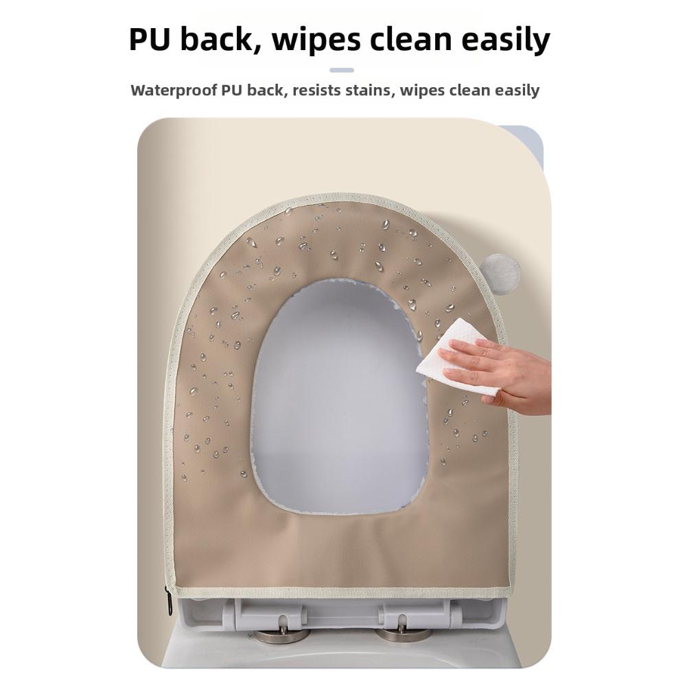 Soft Plush Fabric U-shaped Toilet Seat Toilet Seat Cover Zipper Installation
