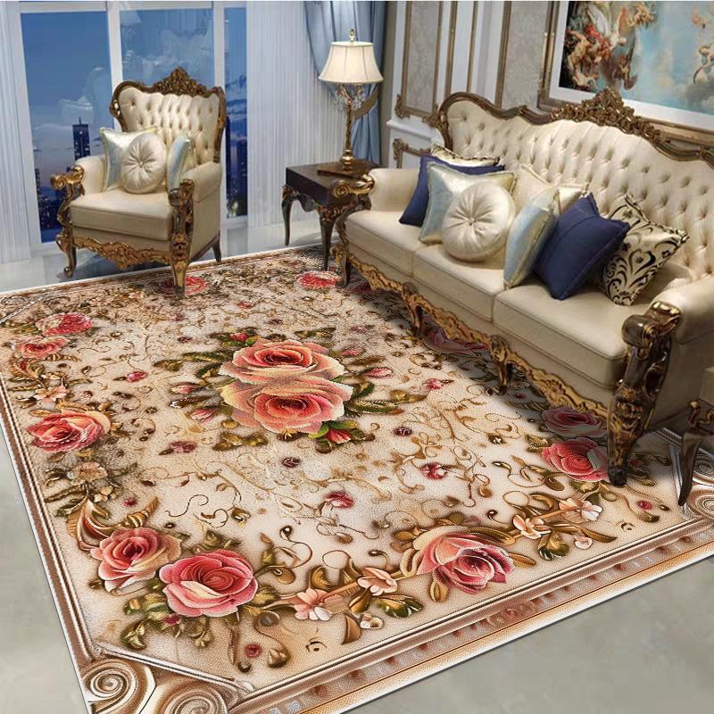 

Декоративный ковер в европейском стиле для гостиной, с цветочным узором, большого размера, нескользящий, коврик для входной двери, моющийся, настраиваемый 200*250cm