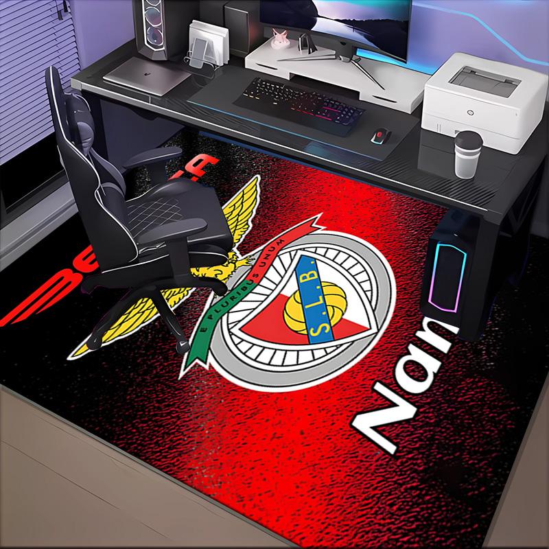 Custom Name Benfica Football Crest Rug Game Carpet, Floor Mat for Bedroom Living Room Entryway Rug, Home Decor Idea Gift for Christmas Birthday