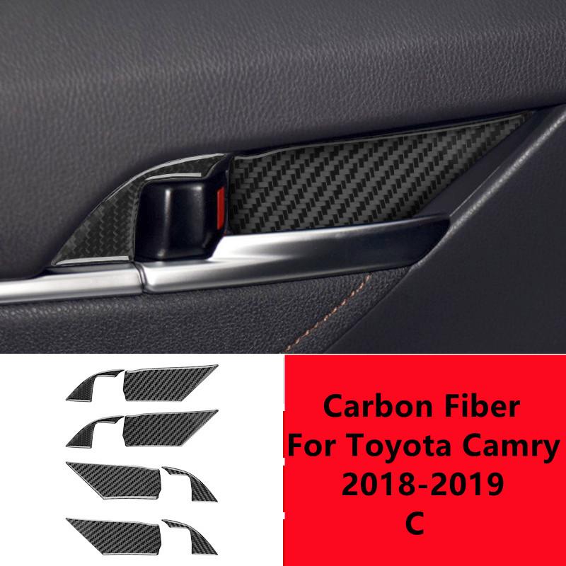 Carbon Fiber Car Interior Cover Trim For Toyota Camry 8 Center Console Storage Box Decoration Sticker Car Inner