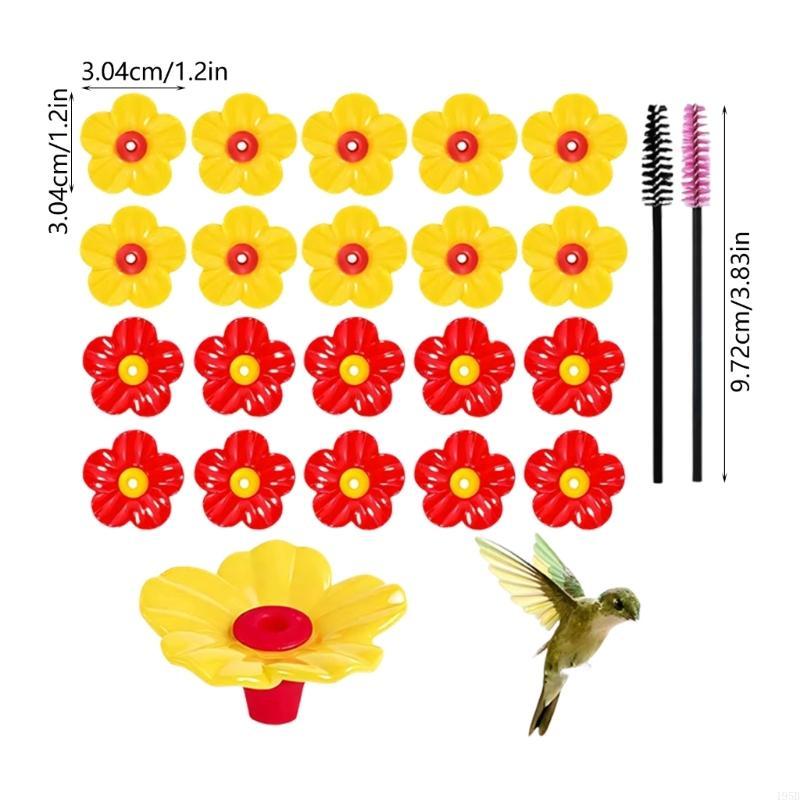 Set Of 20 Colorful Colored Hummingbird Feeder Flower Attachments Replacement Suitable for Most Feeders Bird Feeding