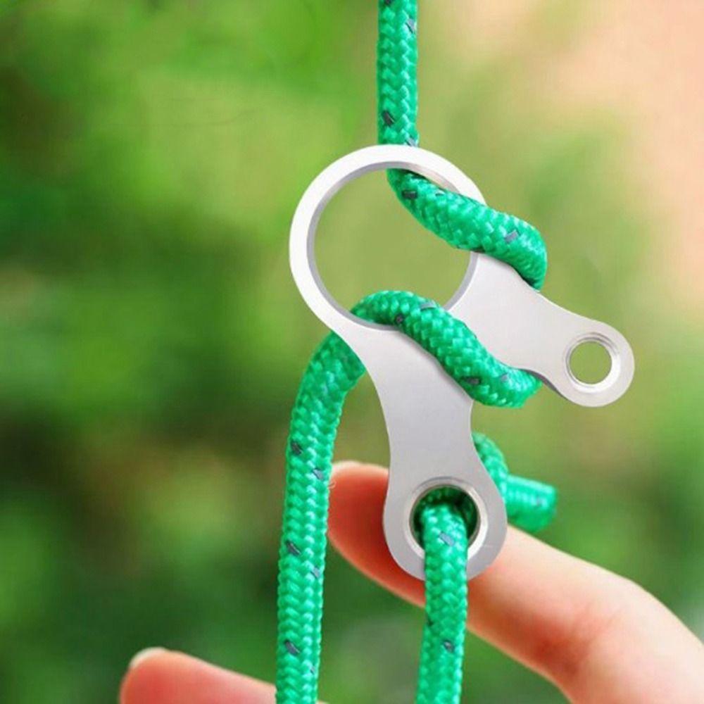 Lightweight Titanium Alloy Rope Buckle 52*36mm Camping Cord Tensioners  Knotting Tool