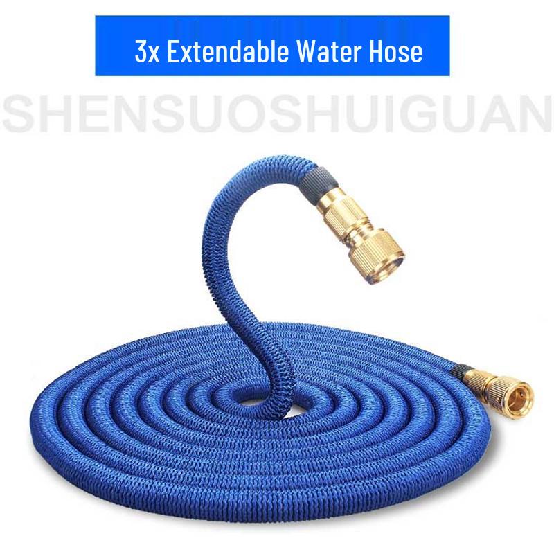 High-Pressure Car Wash Water Gun with Retractable Soft Hose & Nozzle for Tap Water & Flower Watering