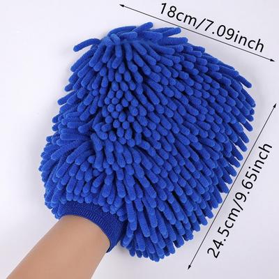 Luvas de lavagem de carro dupla face espessamento cuidados cosméticos para carro ferramenta de limpeza de carro luvas de esponja de chenille