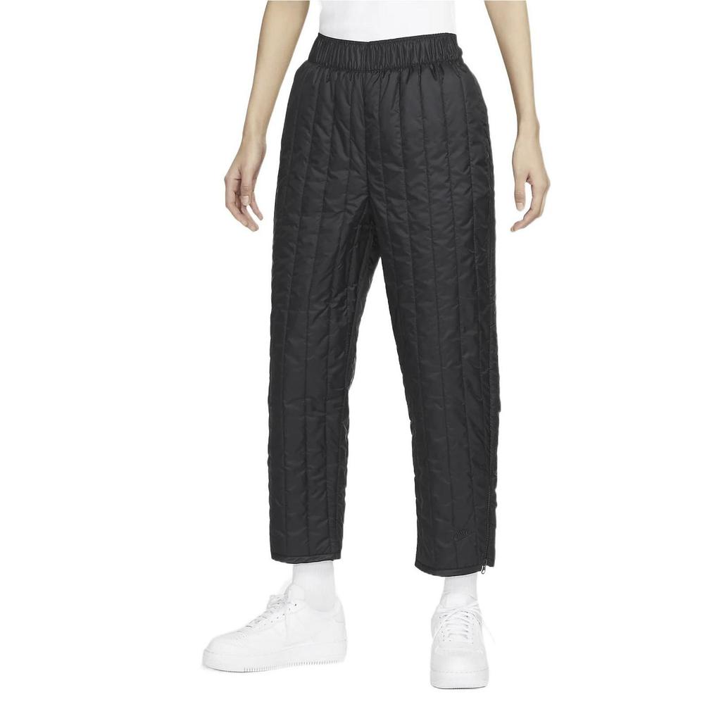 Nike Sportovní oblečení Therma-FIT Tech Pack Jednobarevné Prošívané Teplé Volné Bavlněné Kalhoty s Vysokým Pasem Dámské Spodní Díly Černá DQ6962-010