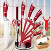 Kit de 9 Peças de Facas de Chef Profissionais com Bloco Giratório, Conjunto de Facas de Cozinha Afiadas de Aço Inoxidável Antiaderente com Afiador para Cozinheiro Doméstico