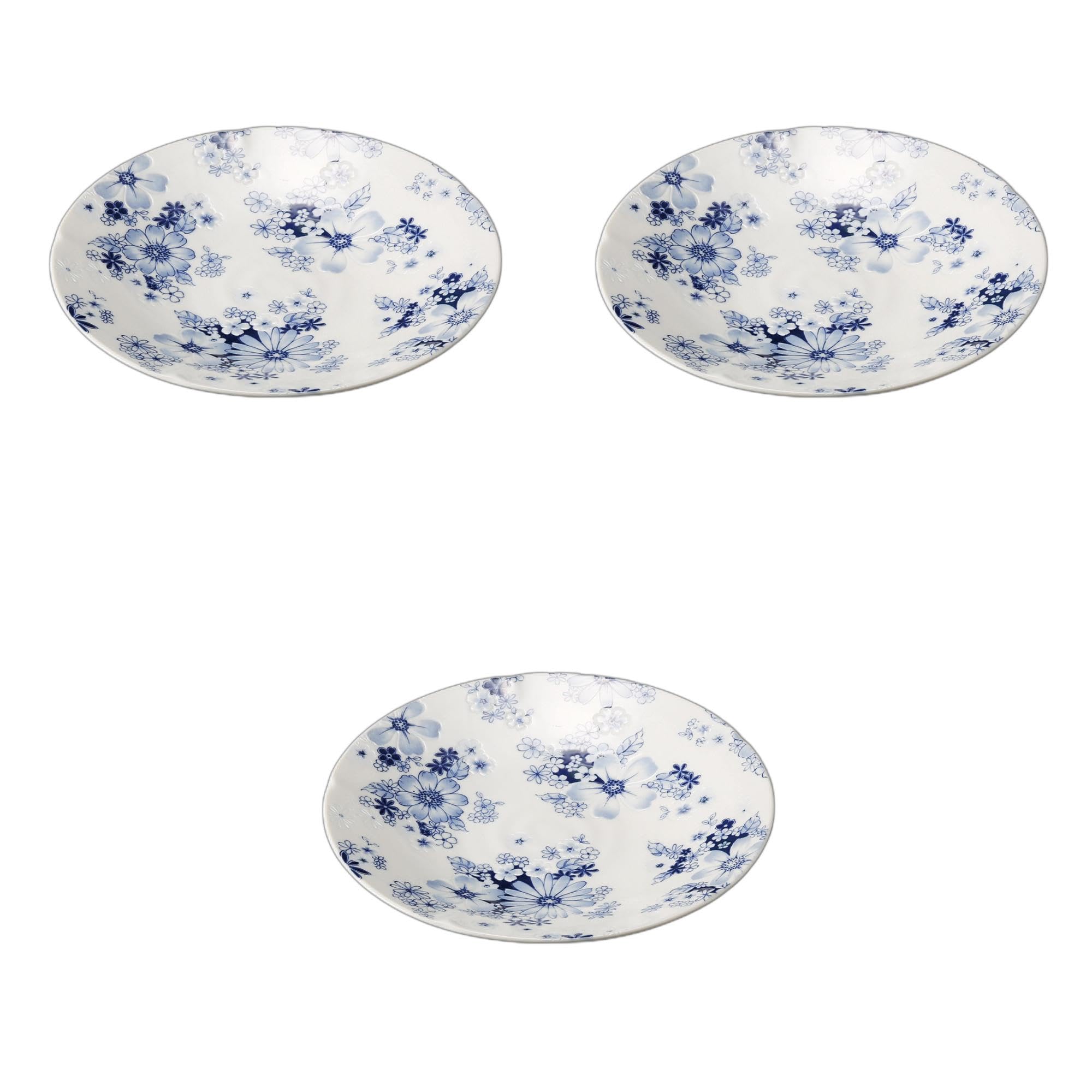 

Set of 3 Flower Gathering Plates x Large Ceramic Plates by Setomonohonpo 8.0cm [24.5 3cm]