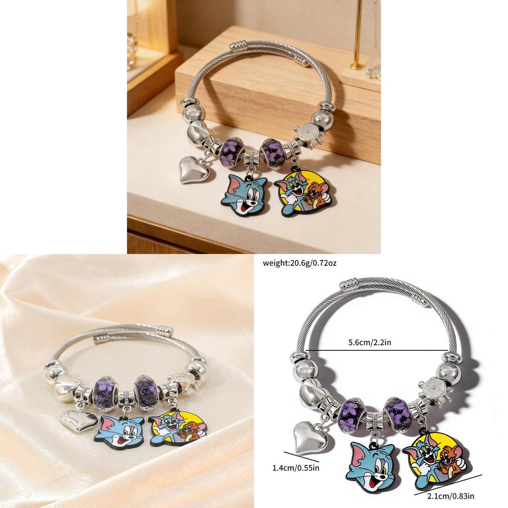 Tom And Jerry Cartoon Character Zinc Alloy Bracelets For Men And Women