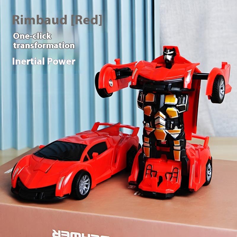 Kinderspielzeugauto Junge Ein-Knopf-Verformungsspielzeugauto Kollisionsauto Roboter Trägheit Kollision Polizeiauto Rennen