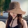 Wide-brimmed Black-coated Sun Protection Hat for Women, Lightweight and Breathable, UV-resistant, Suitable for Spring and Summer, Outdoor Cycling Sun