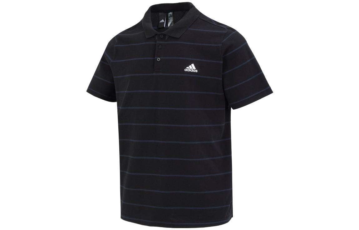 Adidas Polo Shirts Men s Black Polo Collar Moderate Straight Fit IA8163 S