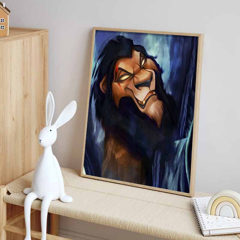 Disney Diamond Painting Lion King Villain Scar Illustration 5D Diamond Painting Art Embroidery Cross stitch Room Decoration