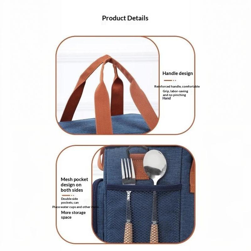 Portable Thermal Lunch Bag Water Resistant Food Cooler Tote Large Capacity for Work School Outdoor Picnic