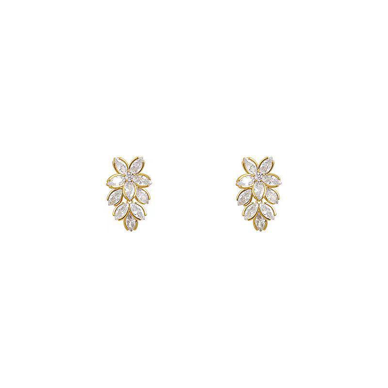 2025 Korean Style Zirconia Flower Tassel Earrings: Elegant High-End Light Luxury for Trendy Women