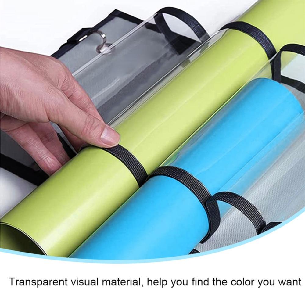 Wall Mount Vinyl Storage Organizer Rolls Holder Wall Hang Pocket Door Hanging Bag  Behind The Door