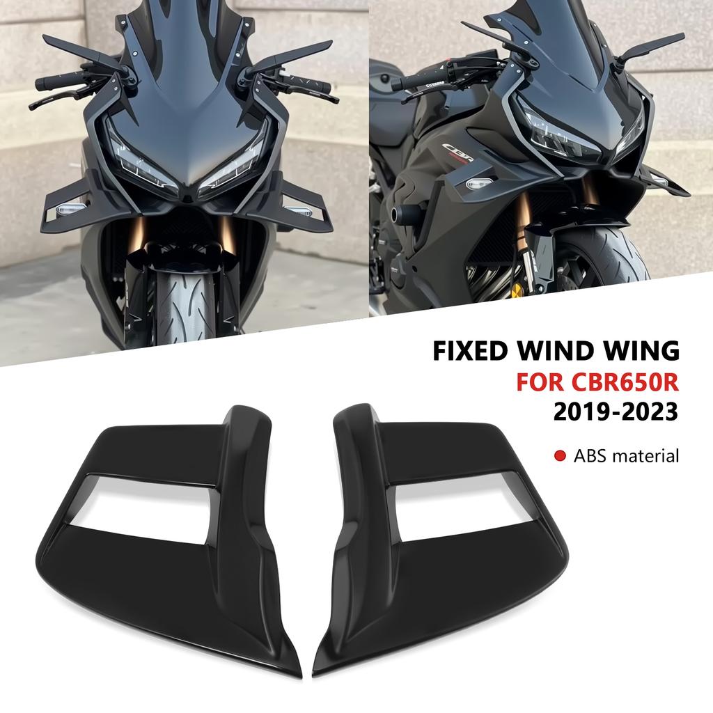 For CBR 650R 2023 Motorcycle Front Deflectors Side Winglet Wind Fin Spoiler Trim Cover Fixed Wing cbr650r 2019-2023