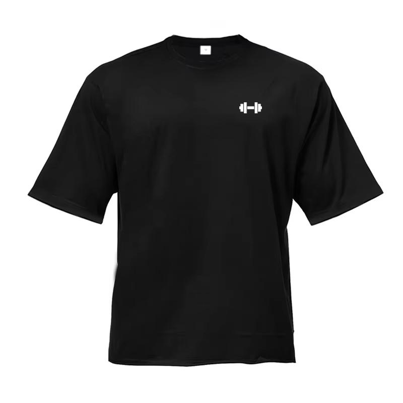 Summer Cotton Oversized Half Sleeve T Shirt Mens Gym Bodybuilding Fitness Loose Casual Lifestyle T-shirt Male Streetwear Tshirt
