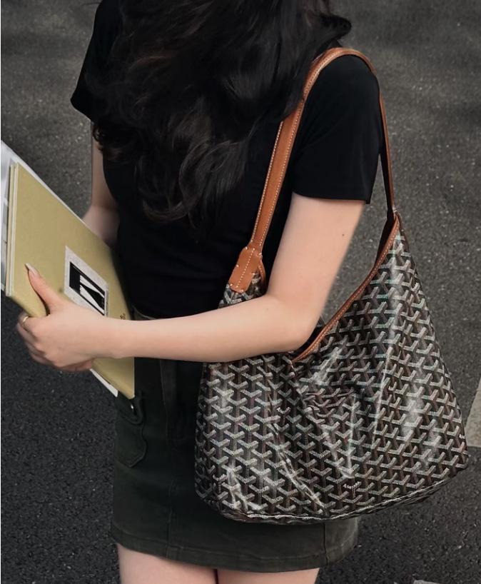 Guangzhou High-End Hobo Hundezahn Leder Schultertasche - Echtes Rindsleder, Große Kapazität Tote für Damen.