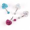 Sexy Punk Crystal Heart-shaped Ball Navel Piercing Umbilical Ring Belly Button Rings Body Piercing