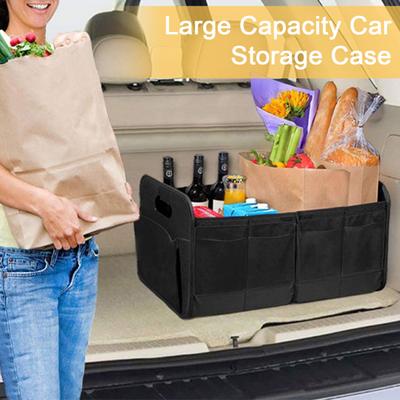 Folding Car Trunk Organizer Multi Compartments Collapsible Storage Box Anti-slip Waterproof 600D Oxford Cloth Large Capacity Auto Storage Box