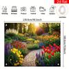2D Colorful Flower Garden Backdrop Photography Background Banner