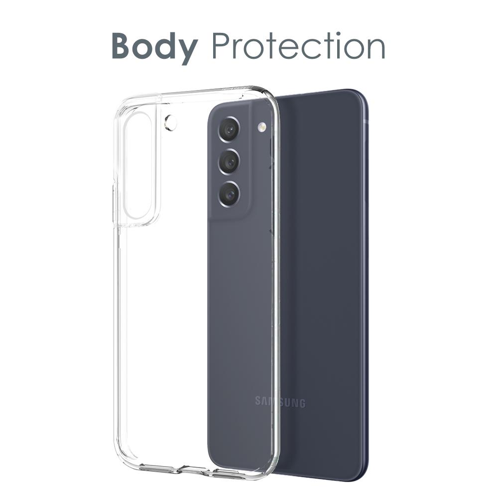 

NORTHJO For Samsung Galaxy S21 FE 5G Flexible TPU Protective Phone Case with Tempered Glass Screen Protector A