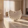 Resin Ornament Textured Shell-Inspired Geometric Vase for Contemporary Interiors