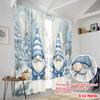 2pcs,2D Plane Printing Curtain Fabric Cute Gnomes Christmas Snow Winter (2) Versatile Fabric (without Rod) Holiday Perfect for
